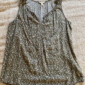 Sonoma olive green and White Sleeveless Tank Top